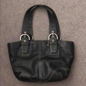 Black leather Coach Bag